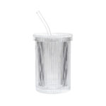 Stiklinis puodelis su šiaudeliu (400 ml)
