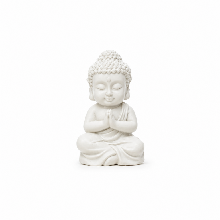Balta statulėlė „Buda“ (~6,5 cm)